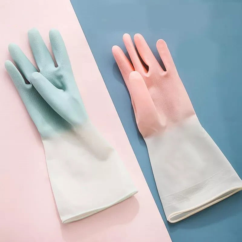 1Pair Silicone Cleaning Gloves Dishwashing Cleaning Gloves